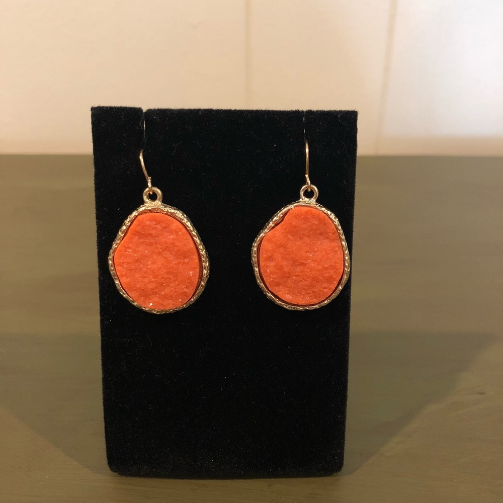 Orange Stone Earrings